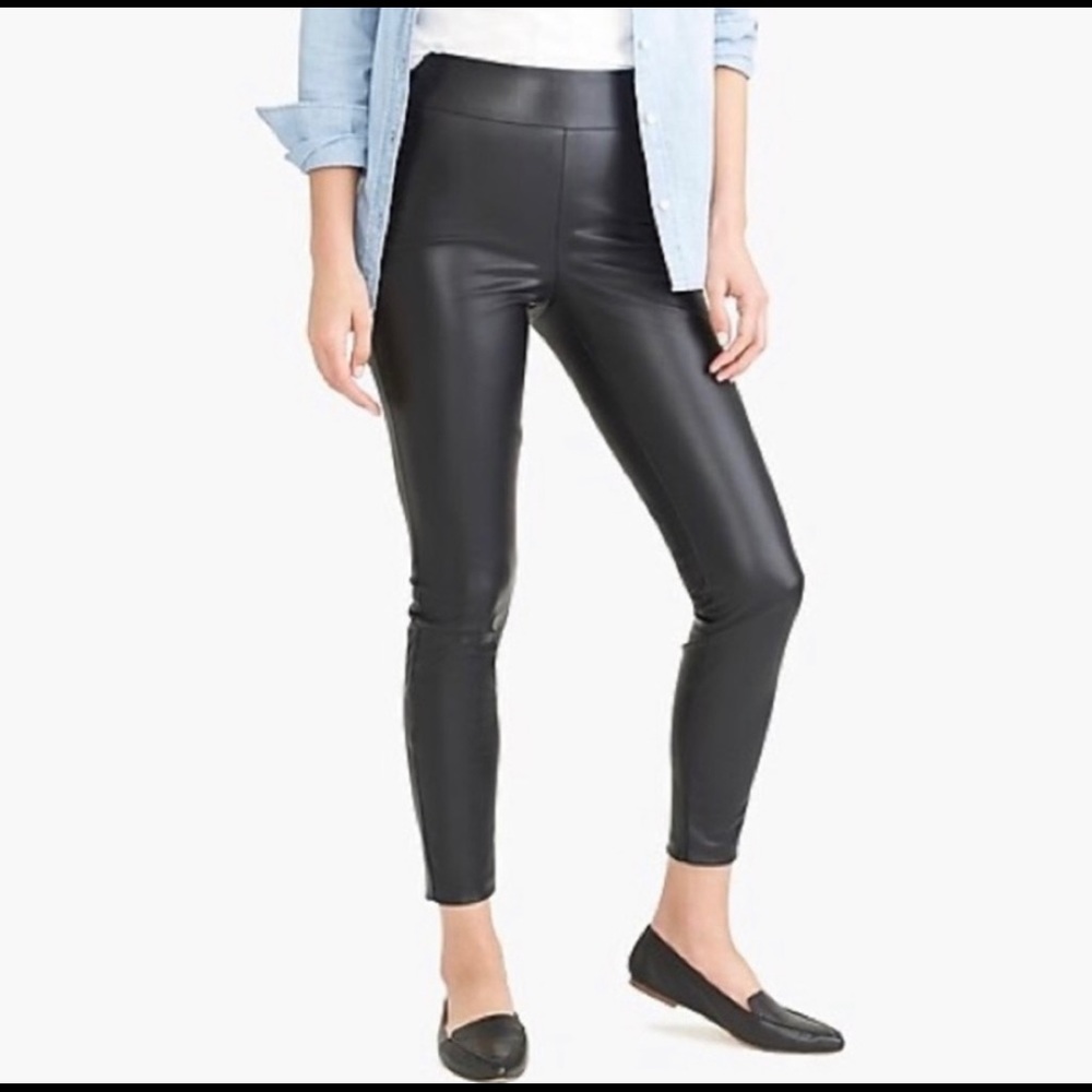 J. Crew Black Vegan Leather Leggings Pants - R